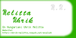 melitta uhrik business card